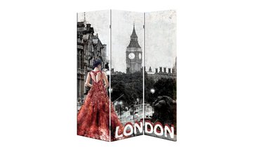 LONDON  PARAVAN ÜÇ KANAT ÇİFT TARAFLI 120X175 CM