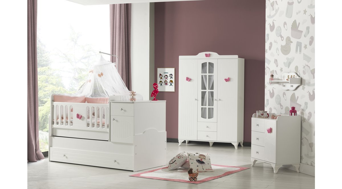 KELEBEKLİ BEBEK ODASI TAKIMI FİYATI Vivense