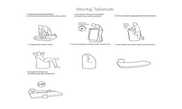 PAQ BED KOLTUK YATAK MAVİ