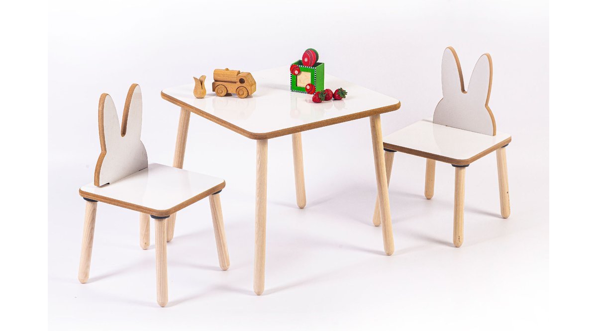 YUMURCAK TAVŞAN DESENLİ ÇALIŞMA MASA SANDALYE TAKIMI FİYATI Vivense