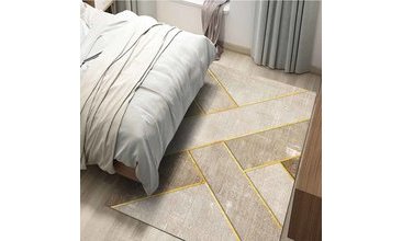 ELSE KAHVERENGİ SARI OTANTİK 3D DEKORATİF MODERN DESENLİ HALI 150X80