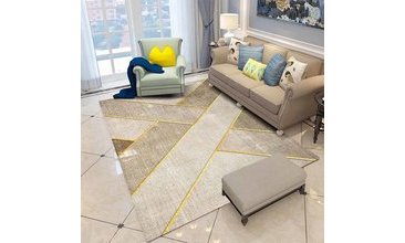 ELSE KAHVERENGİ SARI OTANTİK 3D DEKORATİF MODERN DESENLİ HALI 150X80