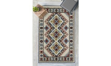 KADKİL RENKLİ KAROLU KAYMAZ TABAN DESENLİ HALI 150X80