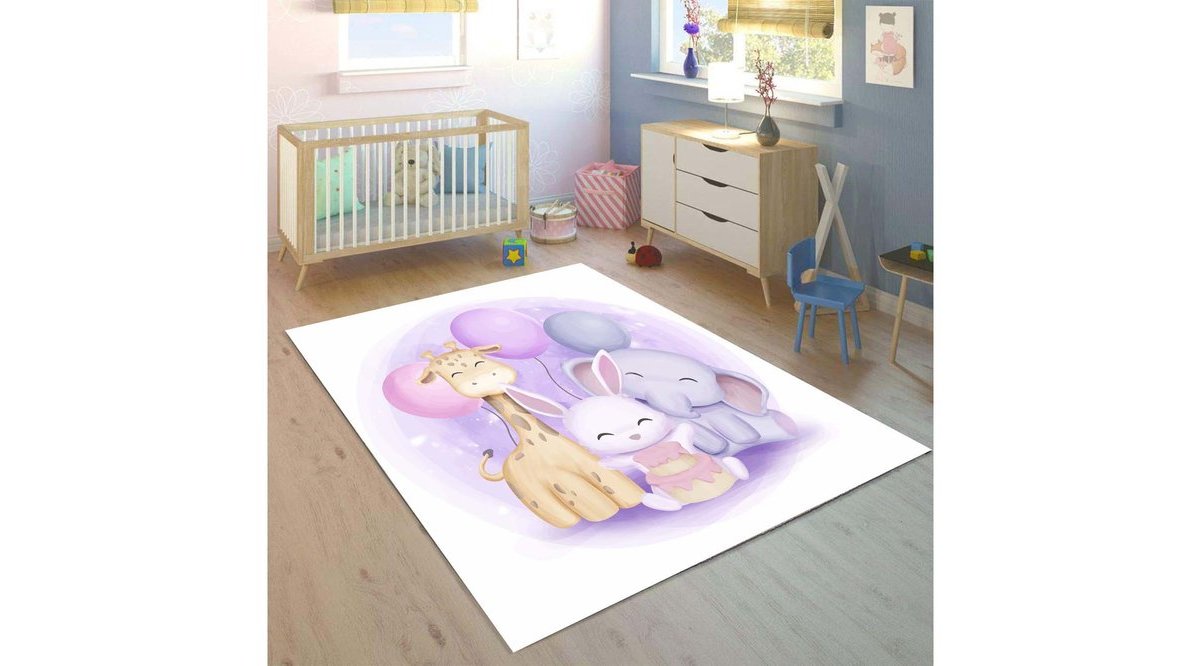 SEVİMLİ HAYVANLI 3D BASKILI DESENLİ ÇOCUK BEBEK ODASI