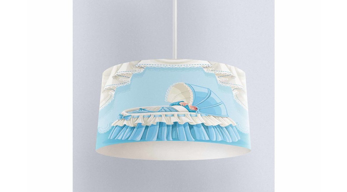 ELSE MAVİ BEŞİK DESENLİ ERKEK BEBEK ODASI 3D SARKIT AVİZE