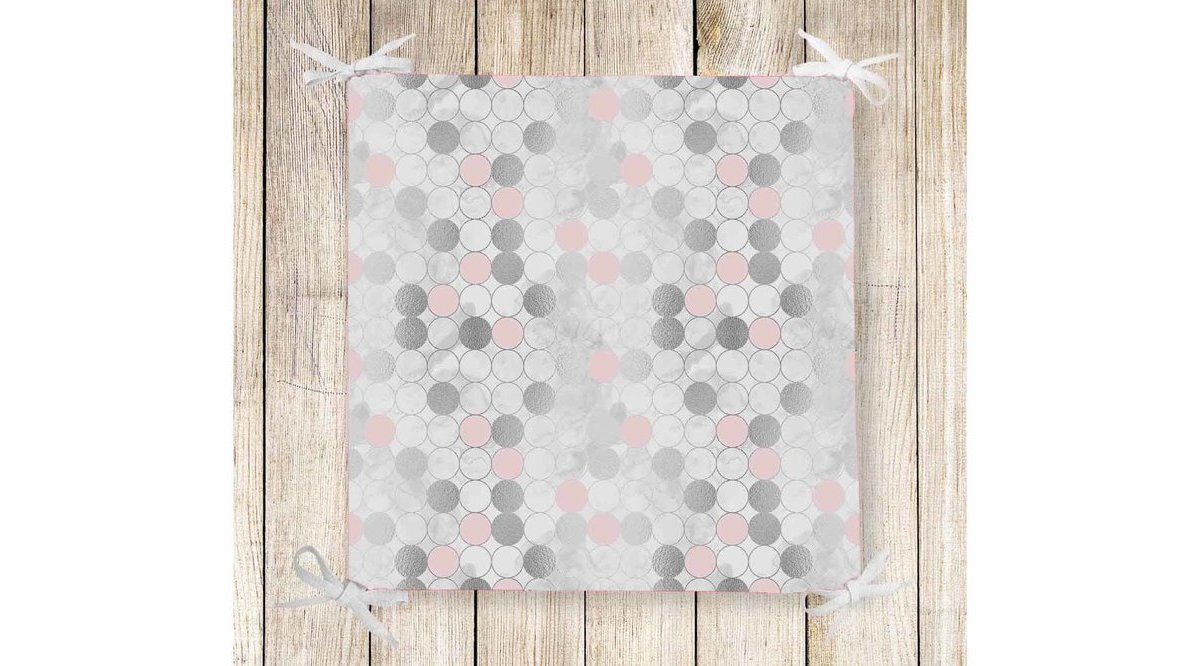 ELSE GRİ SİYAH PETEKLER FERMUARLI SÜNGERLİ KARE SANDALYE MİNDERİ FİYATI