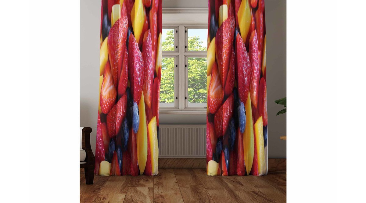 ELSE ÇİLEK KARPUZ MEYVELER 3D DEKORATİF MODERN MUTFAK FON PERDE FİYATI