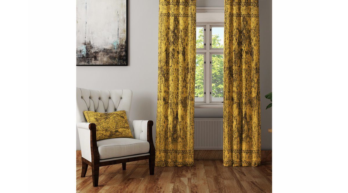 ELSE SARI KAHVE ESKİTME YAPRAK ŞARK OTANTİK ANADOLU OSMANLI DESENLİ FON