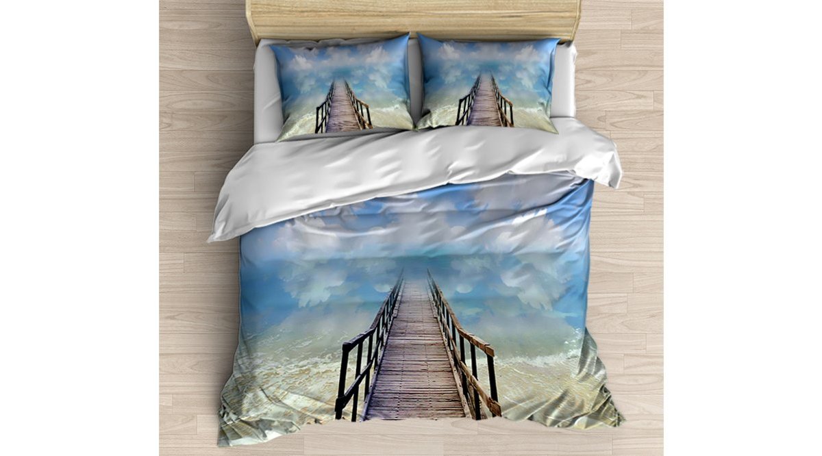 ELSE MAVİ BULUTLAR KÖPRÜLÜ DESENLİ MODERN ÇİFT KİŞİLİK