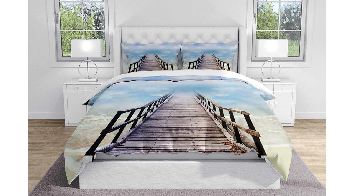 ELSE MAVİ BULUTLAR KÖPRÜLÜ DESENLİ MODERN ÇİFT KİŞİLİK