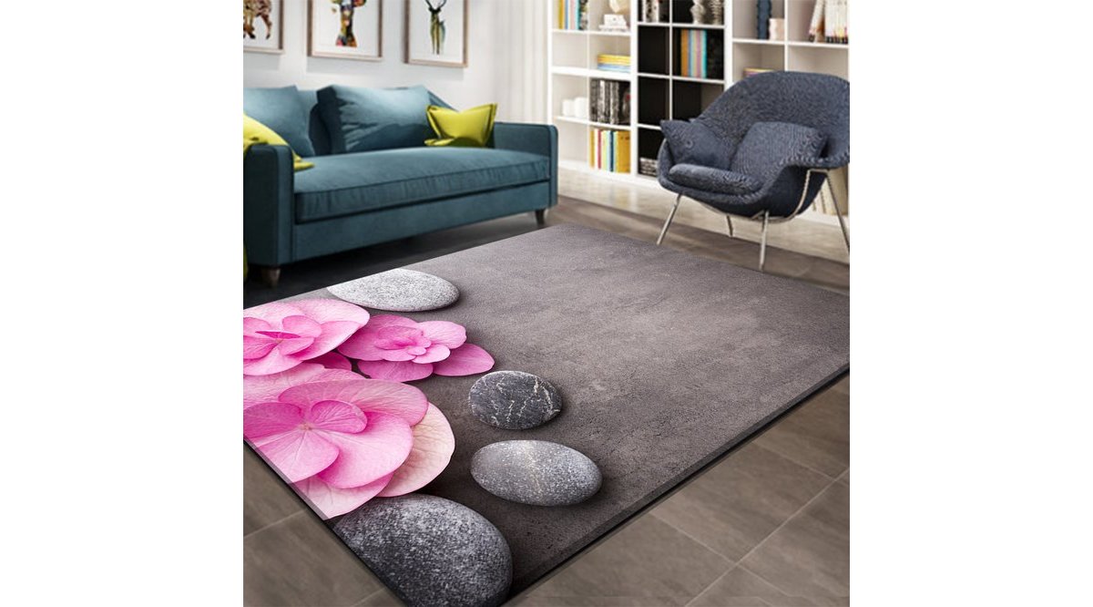 CANEL SPA TAŞLİ PEMBE GÜL 3D LASTİKLİ HALI ÖRTÜSÜ 01 FİYATI Vivense