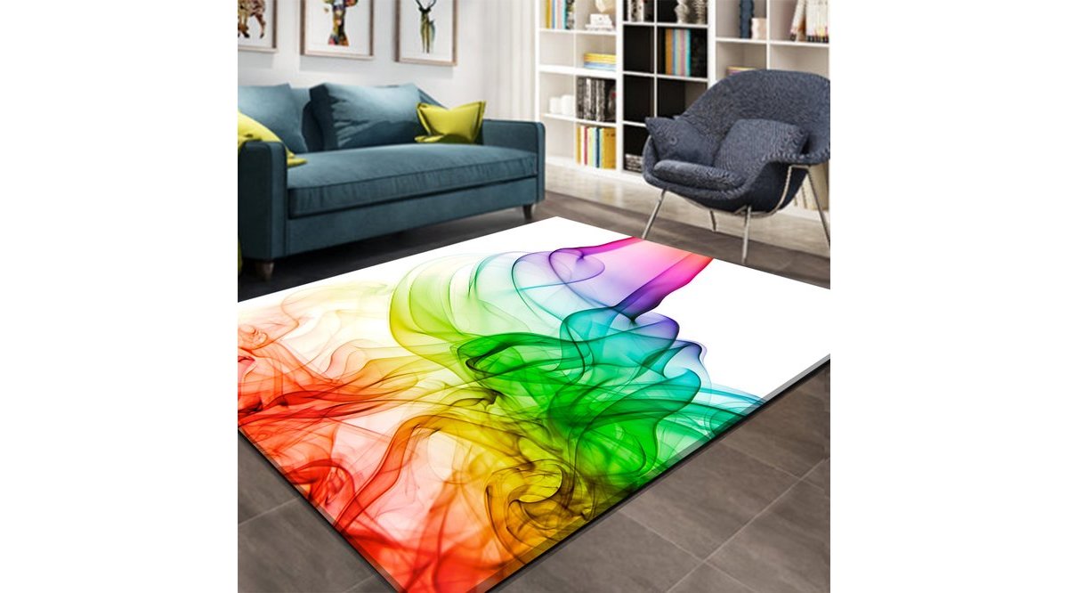 CANEL RENKLİ DUMANLAR 3D LASTİKLİ HALI ÖRTÜSÜ 01 FİYATI Vivense
