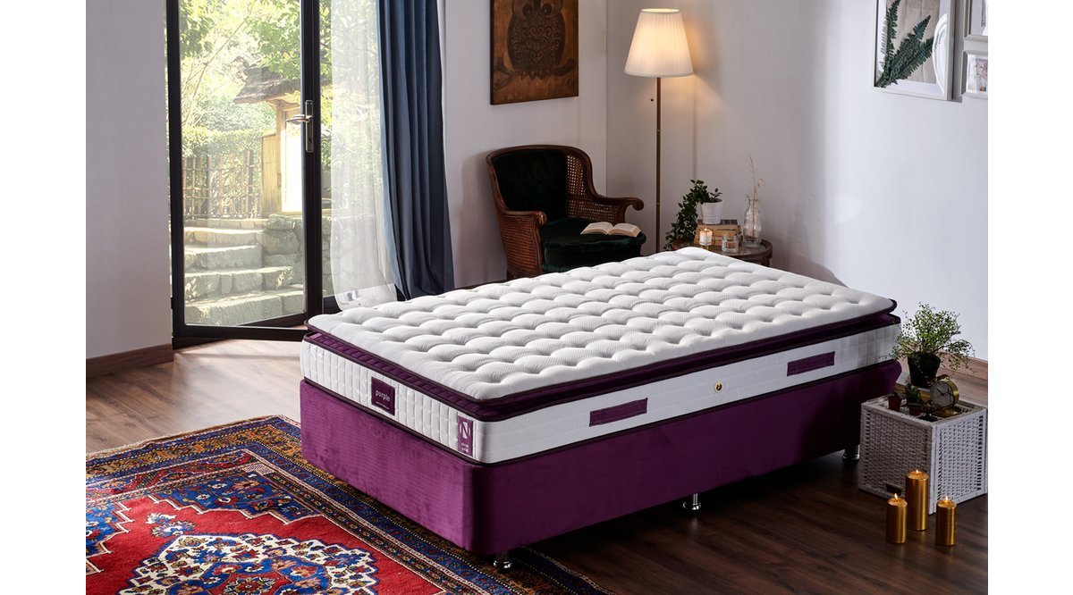 NİRON PURPLE YATAK PEDLİ FULL ORTOPEDİK ORTA SERT YATAK