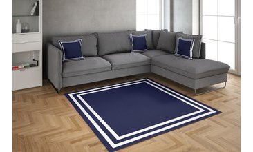 MARKAEV EMERALD HALI LACİVERT BEYAZ ÇİZGİLİ 50X80