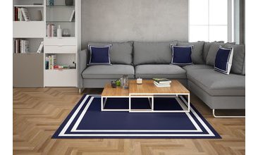 MARKAEV EMERALD HALI LACİVERT BEYAZ ÇİZGİLİ 50X80