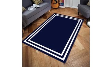MARKAEV EMERALD HALI LACİVERT BEYAZ ÇİZGİLİ 50X80