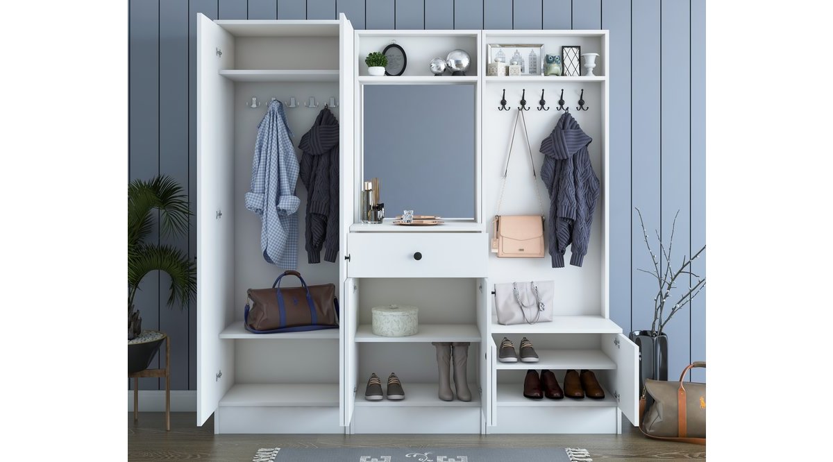 RANİ P6 MODERN ÇEKMECELİ AYNALI PORTMANTO AYAKKABILIK RANİ P6 MODERN ÇEKMECELİ AYNALI PORTMANTO AYAKKABILIK