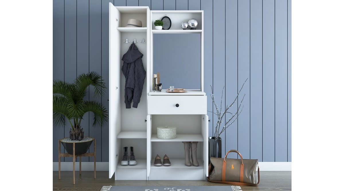 RANİ P6 MODERN ÇEKMECELİ AYNALI PORTMANTO AYAKKABILIK RANİ P6 MODERN ÇEKMECELİ AYNALI PORTMANTO AYAKKABILIK