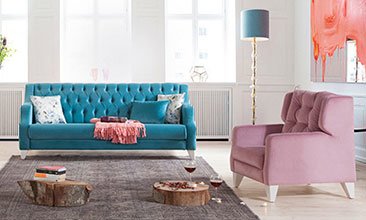 YAĞMUR KOLTUK TAKIMI MAVİ-PEMBE