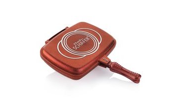 SCHAFER KARE DOUBLE GRİLL PAN 32 CM 2 PARÇA KIRMIZI