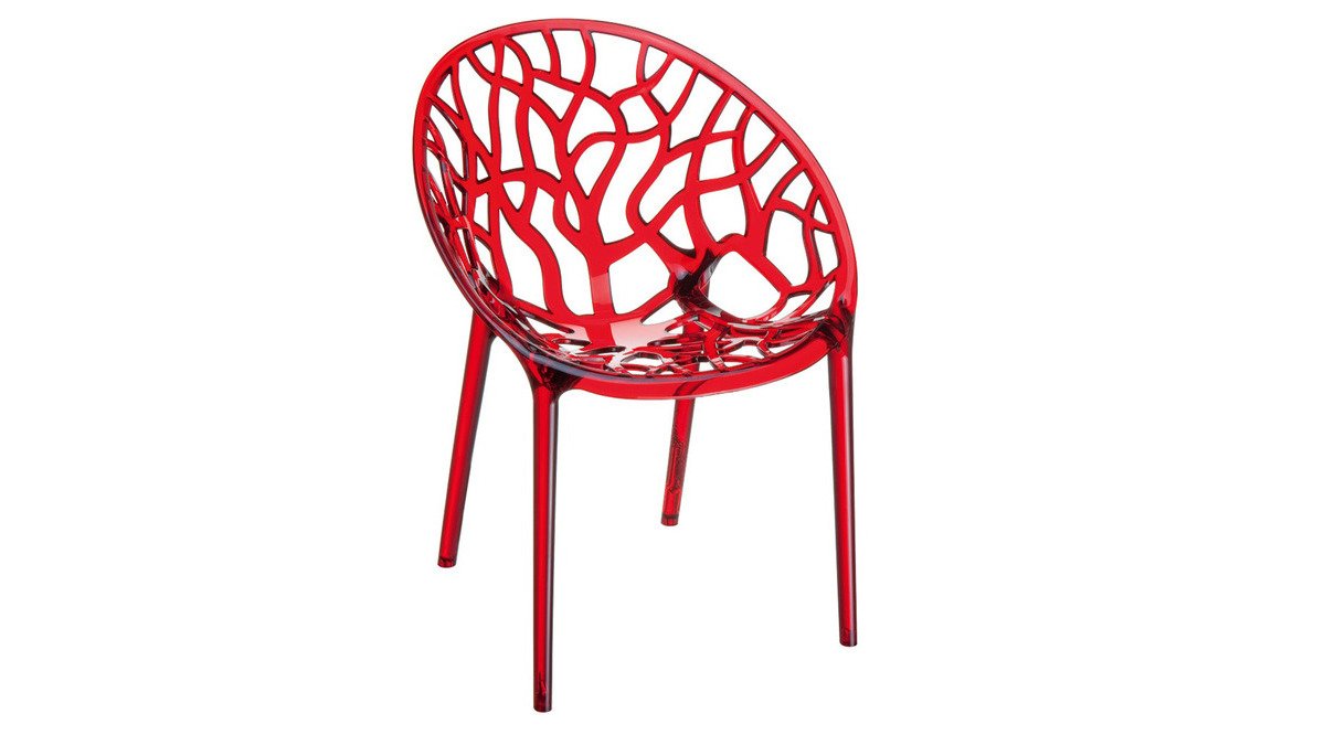 SİESTA CRYSTAL SANDALYE KIRMIZI TRANSPARAN FİYATI Vivense