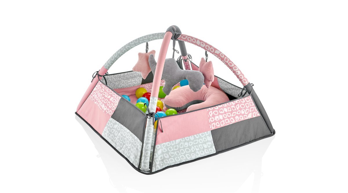 BABYJEM 3 FONKSİYONLU BEBEK OYUN JİMNASTİK HALISI GÜL