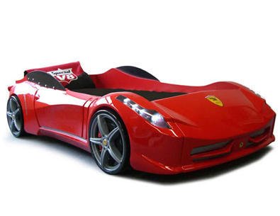 FERRARİ ARABALI YATAK KIRMIZI