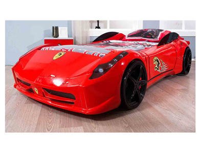 FERRARİ ARABALI YATAK KIRMIZI