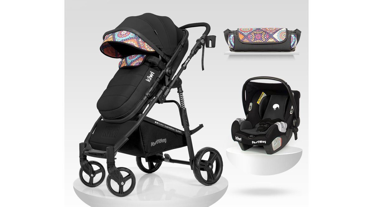 KİWİ BESTWAY İSKANDİNAV TASARIM BEBEK ARABASI SETİ SİYAH KİWİ BESTWAY İSKANDİNAV TASARIM BEBEK ARABASI SETİ SİYAH