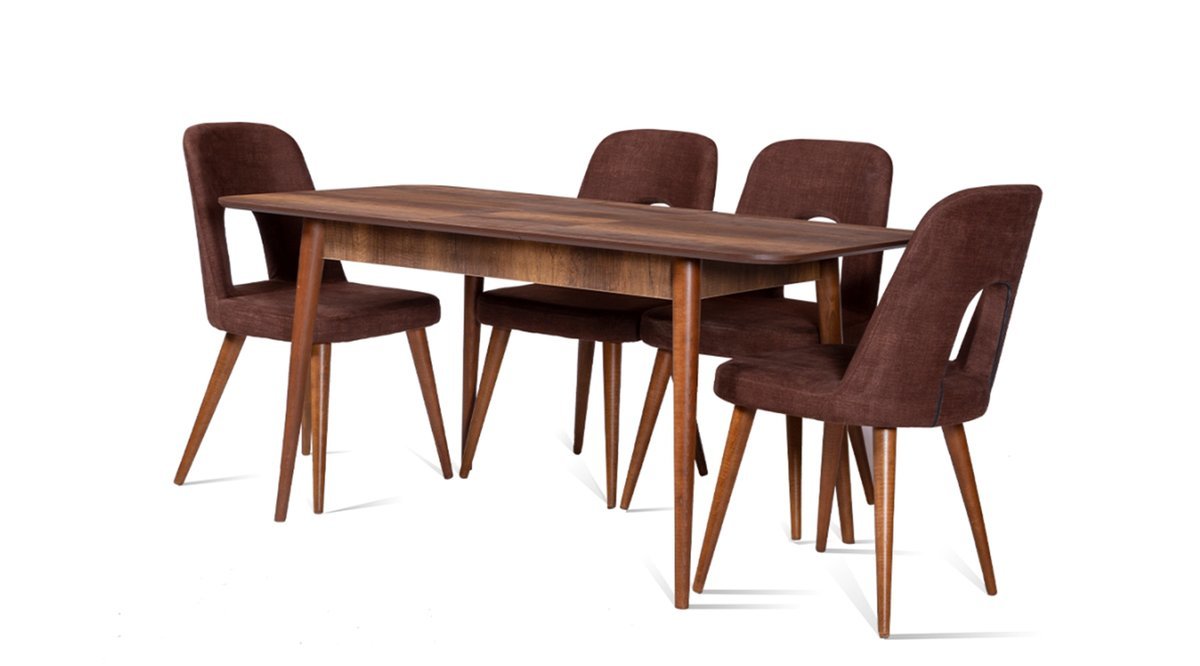 GENNY MASA SANDALYE TAKIMI KOYU KAHVE FİYATI Vivense