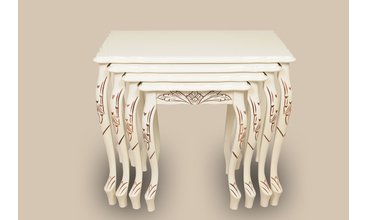 ANKARA OYMALI ZİGON SEHPA BEYAZ