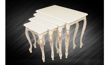 ANKARA OYMALI ZİGON SEHPA BEYAZ