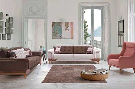 STELİA KOLTUK TAKIMI KAHVE KREM