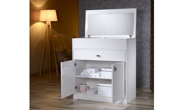 PERİA MİNİ PARLAK BEYAZ MAKYAJ TAKI DOLABI