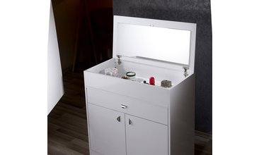 PERİA MİNİ PARLAK BEYAZ MAKYAJ TAKI DOLABI