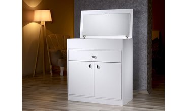 PERİA MİNİ PARLAK BEYAZ MAKYAJ TAKI DOLABI