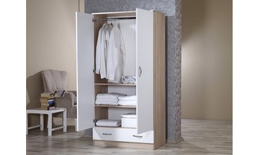 TETRA1 MEŞE BEYAZ ELBİSE DOLABI