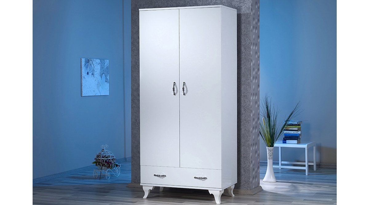 SETRA1 PARLAK BEYAZ ELBİSE DOLABI FİYATI Vivense