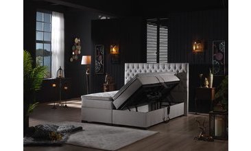 LEİLA HAREKETLİ SANDIKLI ÇİFT KİŞİLİK BAZA BAŞLIK YATAK SETİ