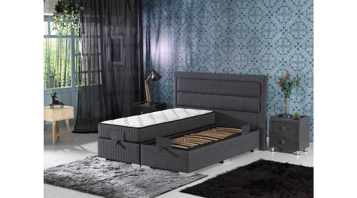PLUME SANDIKLI HAREKETLİ 180X200 ANTRASİT BAZA FİYATI Vivense