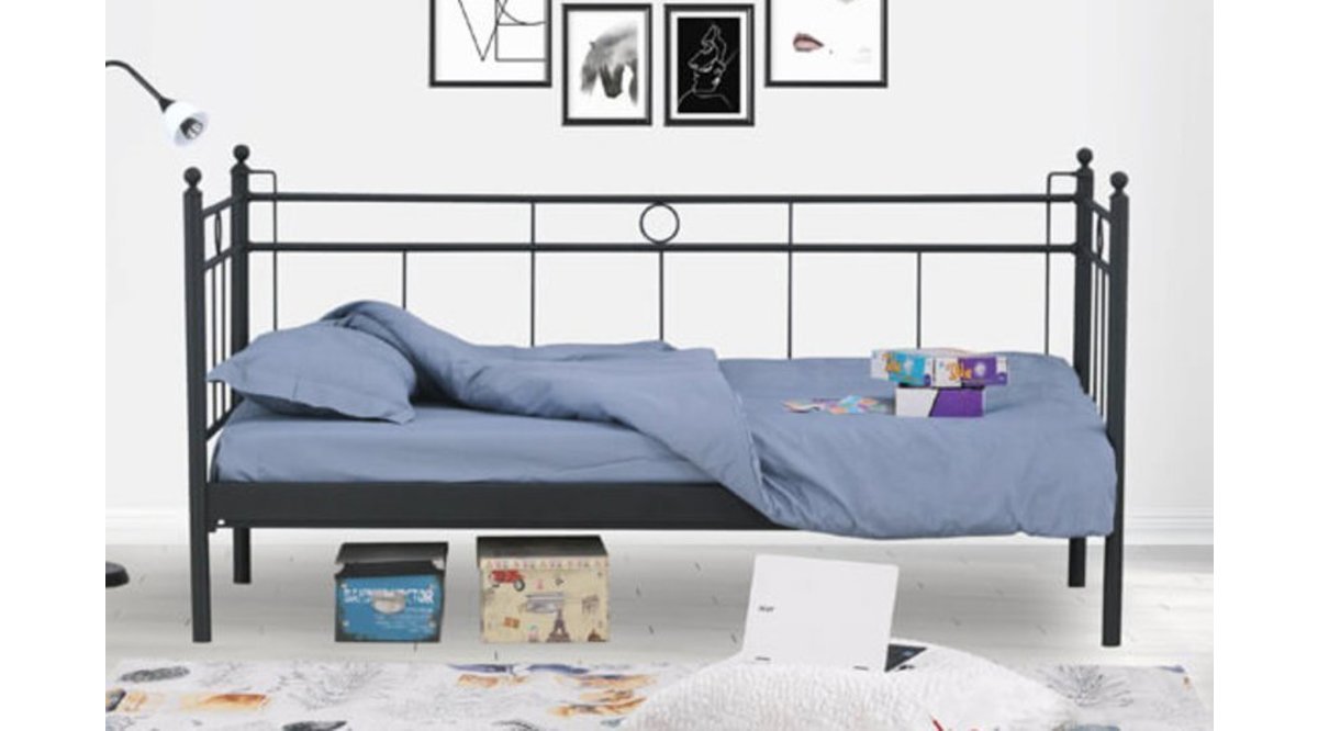 ALPAS DAYBED TEK KİŞİLİK METAL KARYOLA SİYAH FİYATI Vivense