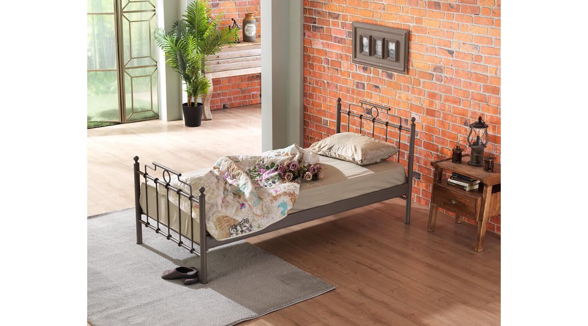 HATKUS TEK KİŞİLİK METAL KARYOLA KAHVERENGİ FİYATI Vivense
