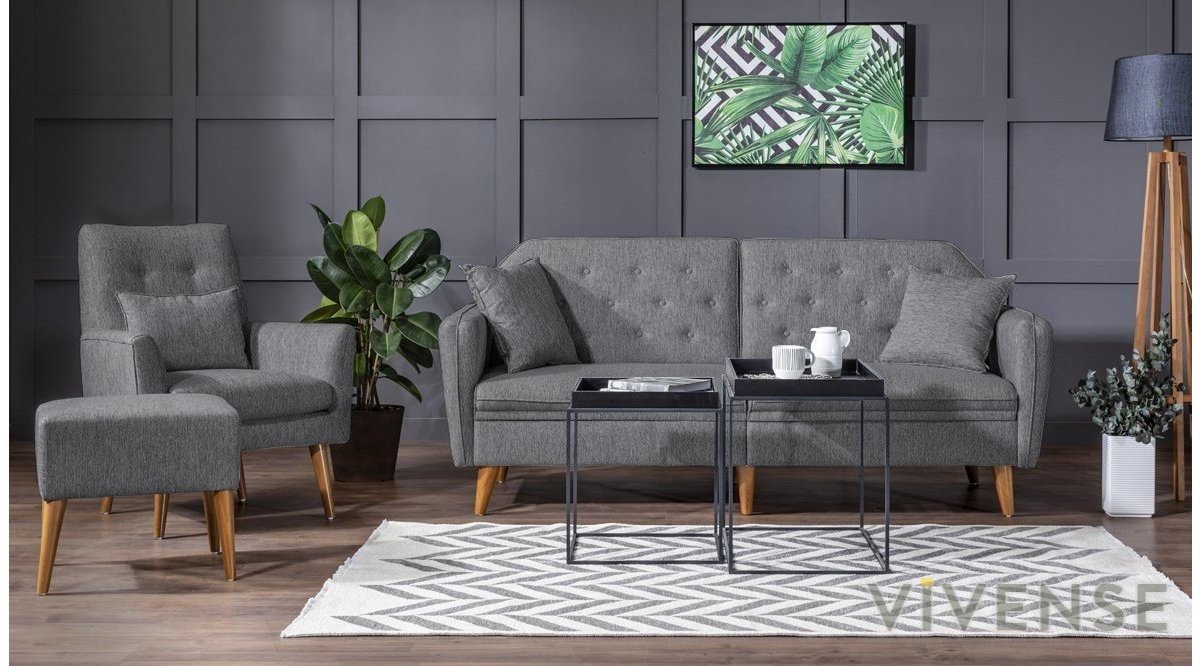 TERRA KOLTUK TAKIMI KOYU GRİ FİYATI Vivense