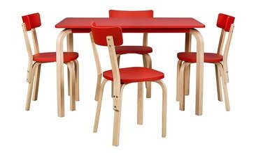 VİTALE TOBİ KIRMIZI MASA SANDALYE SETİ