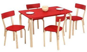 VİTALE TOBİ KIRMIZI MASA SANDALYE SETİ