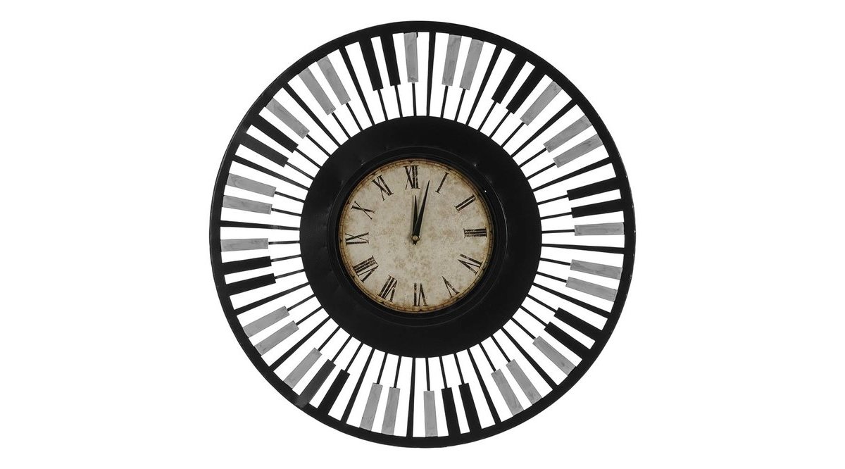 PİYANO METAL DUVAR SAATİ 60X60 CM FİYATI Vivense