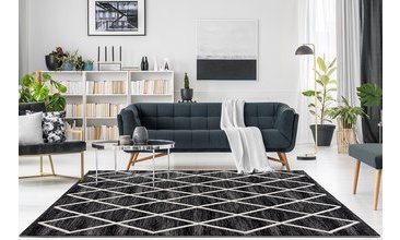 ERYÜN HALI GEOMETRİK GRİ SİYAH MAKİNE HALISI 33538 80X150