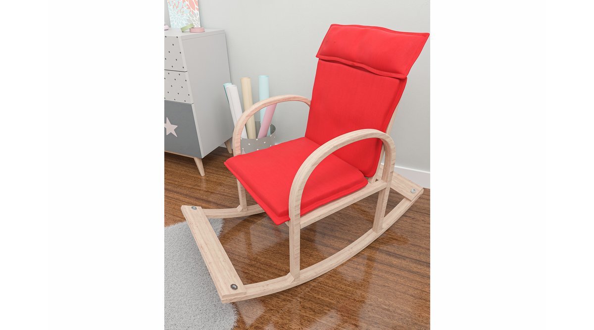 MOBİLDECO ŞİRİN AHŞAP SALLANAN ÇOCUK SANDALYESİ KIRMIZI FİYATI Vivense