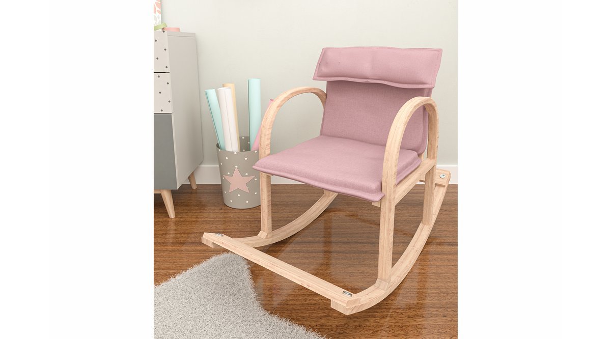 MOBİLDECO ŞİRİN AHŞAP SALLANAN ÇOCUK SANDALYESİ PEMBE FİYATI Vivense