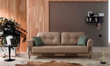 TİFFANY ÜÇLÜ KANEPE KAHVERENGİ